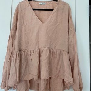 ZARA pink/blush blouse - peplum style